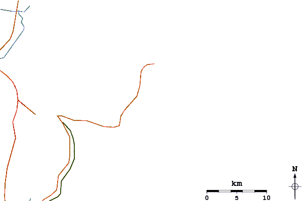 Roads and rivers around Praia Tofo