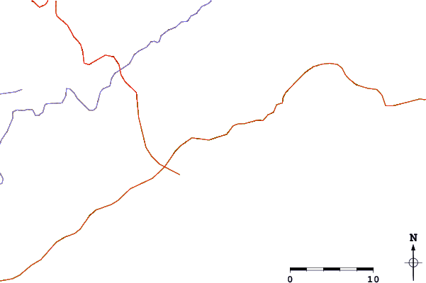 Roads and rivers around Praia Vermelha do Norte