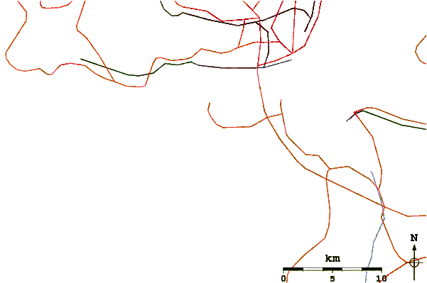Roads and rivers around Praia da Saude