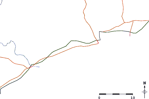 Roads and rivers around Praia de Altura