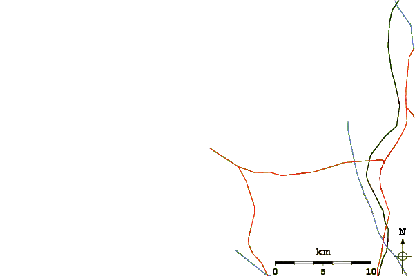 Roads and rivers around Praia do Cerro