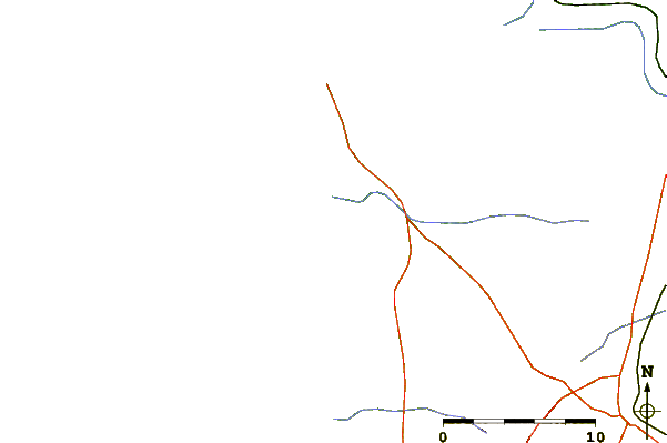 Roads and rivers around Praia do Pego