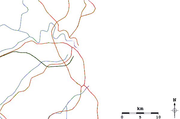 Roads and rivers around Praia Brava