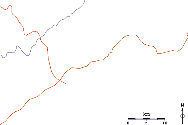 Roads and rivers around Praia Brava da Almada