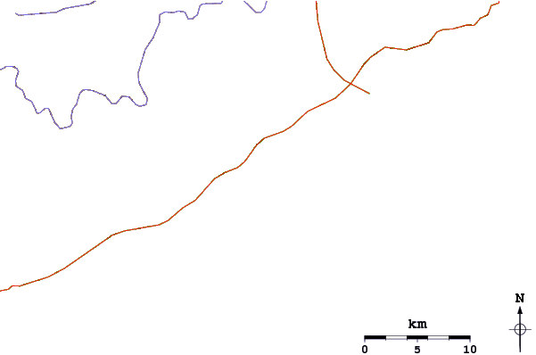 Roads and rivers around Praia Dura