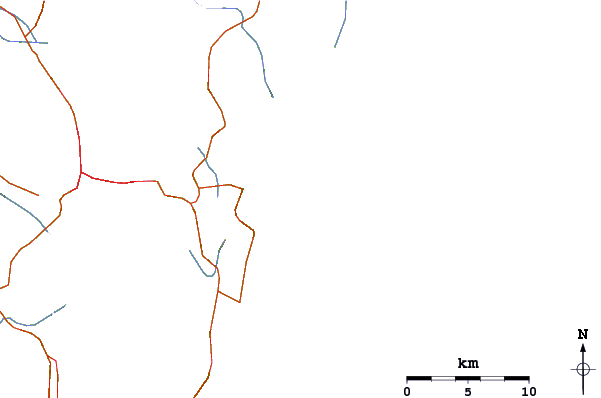 Roads and rivers around Praia Mole