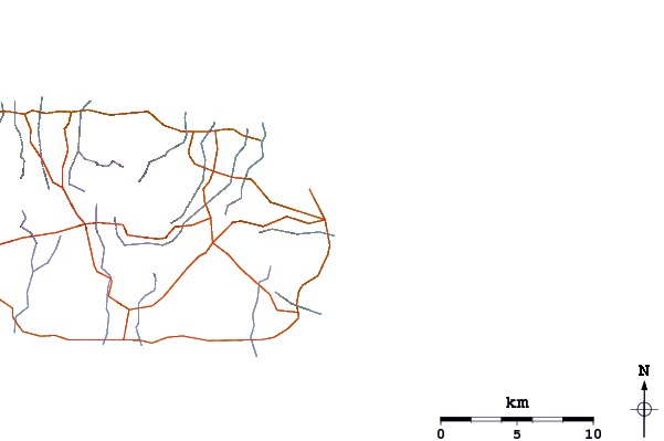 Roads and rivers around Praia Vitoria