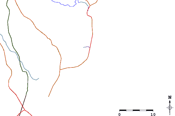 Roads and rivers around Praia da Baleia