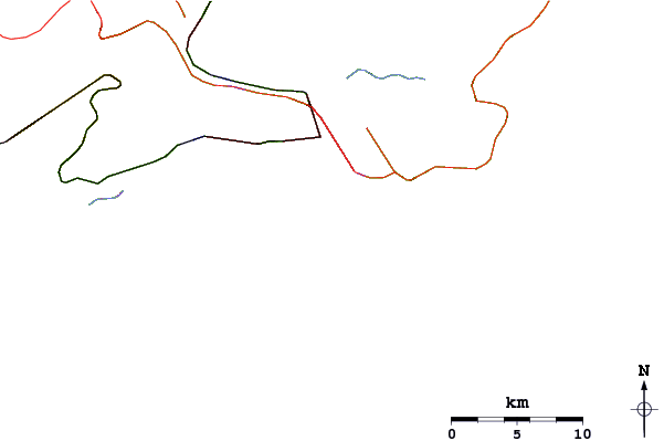 Roads and rivers around Praia da Ponta Grossa