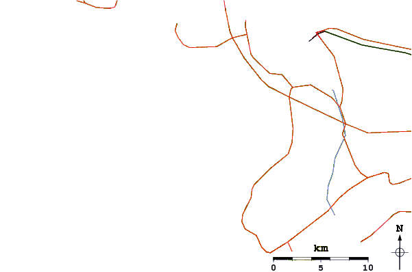 Roads and rivers around Praia da Rainha