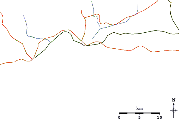 Roads and rivers around Praia da Rocha