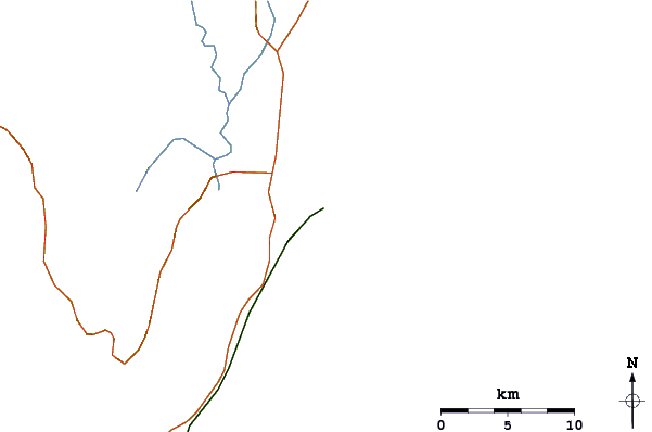 Roads and rivers around Praia da Vila