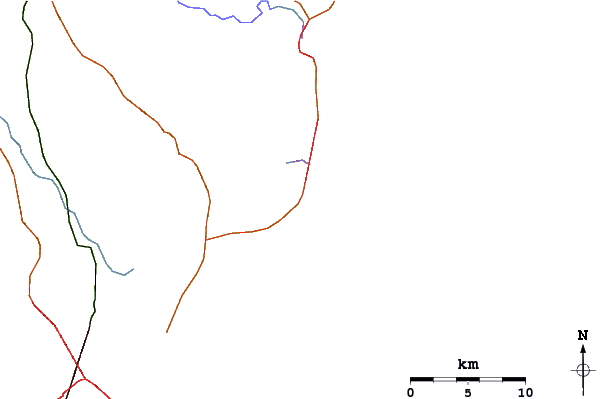 Roads and rivers around Praia da Baleia