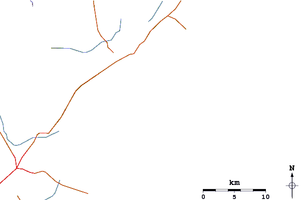 Roads and rivers around Praia da Cal