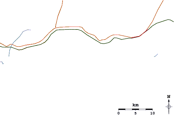 Roads and rivers around Praia da Vila