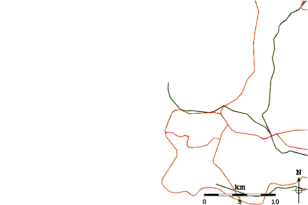 Roads and rivers around Praia das Macas
