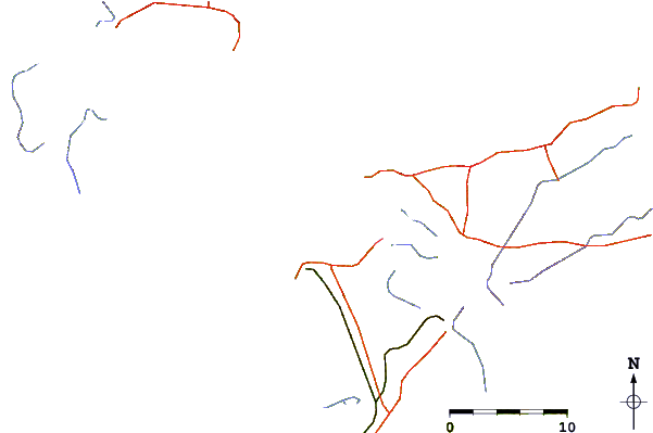 Roads and rivers around Praia de Sao Marcos