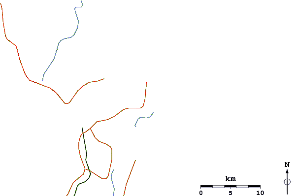 Roads and rivers around Praia de Ubatuba