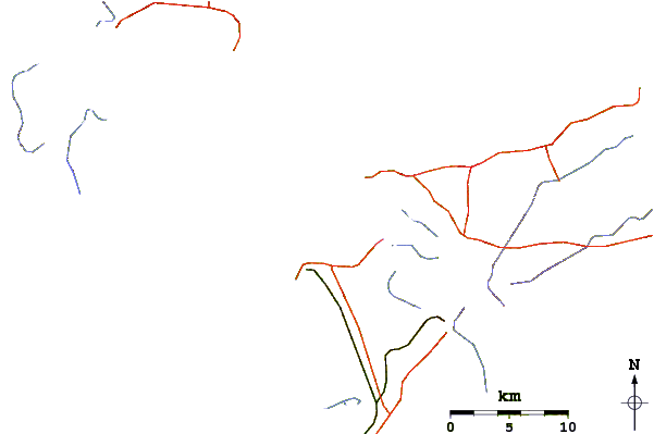 Roads and rivers around Praia de Sao Marcos