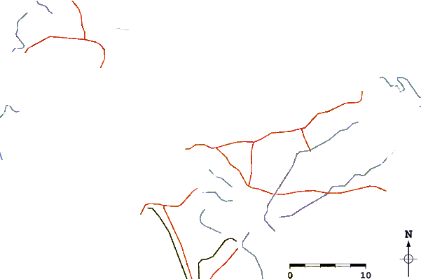 Roads and rivers around Praia do Calhau
