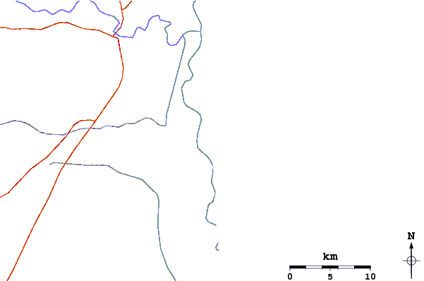 Roads and rivers around Praia do Guriri