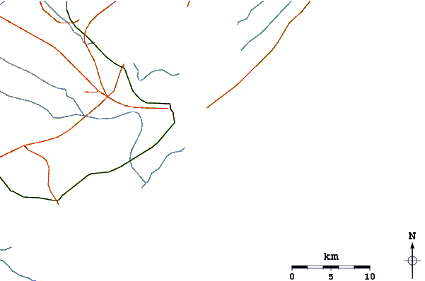 Roads and rivers around Praia do Meio
