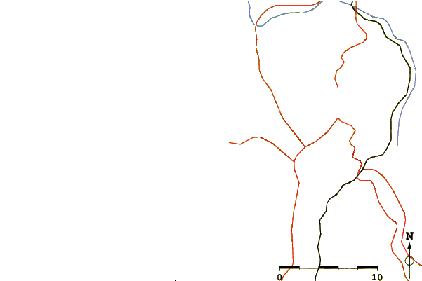 Roads and rivers around Praia do Peixe