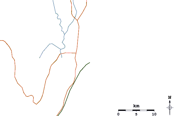 Roads and rivers around Praia do Porto