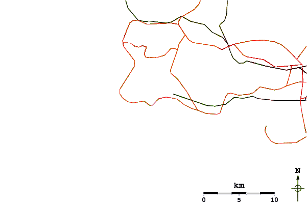 Roads and rivers around Praia do Tamariz