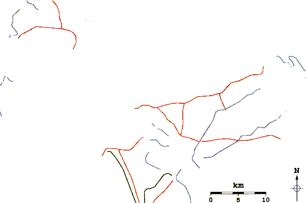 Roads and rivers around Praia do Calhau