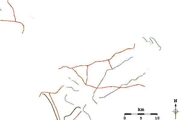 Roads and rivers around Praia do Caolho