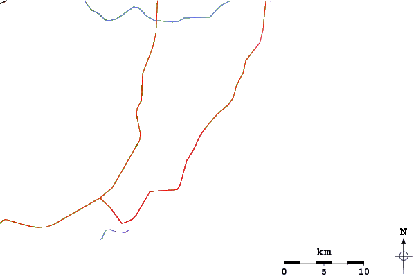 Roads and rivers around Praia do Morro