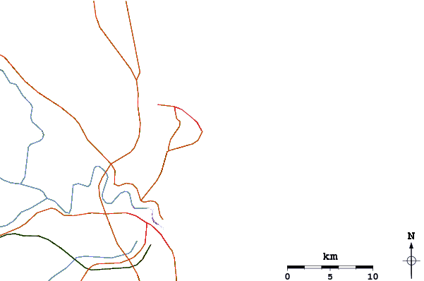 Roads and rivers around Praia do Quilombo