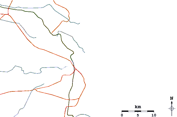 Roads and rivers around Praia dos Artistas