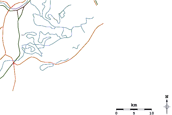 Roads and rivers around Prainha do Farol