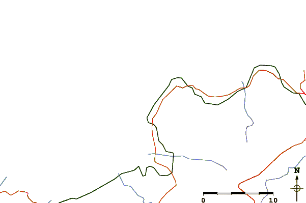 Roads and rivers around Praiola