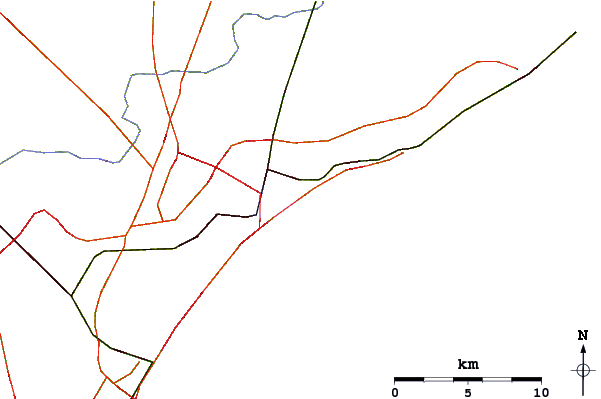 Roads and rivers around Prestons