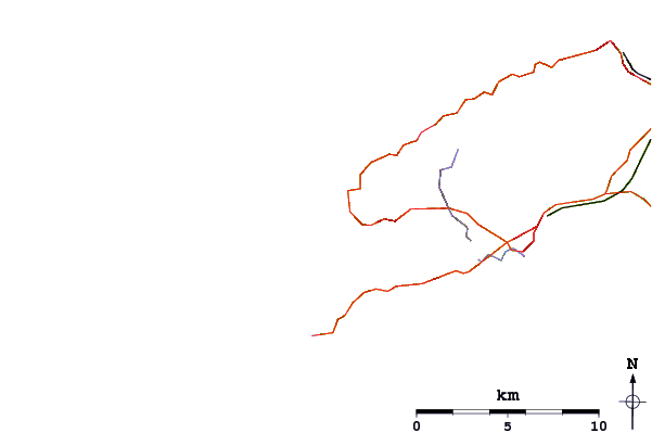 Roads and rivers around Priests Cove