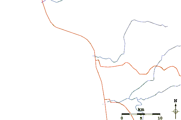 Roads and rivers around Primo Tapia