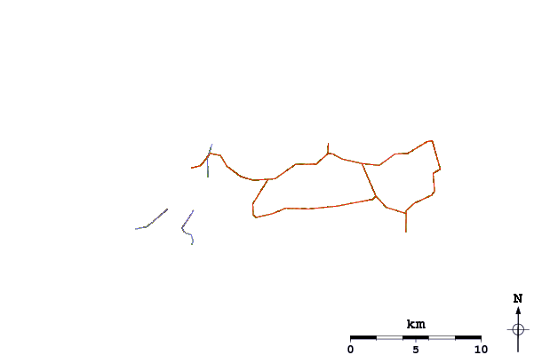 Roads and rivers around Procchio or Il Golfo (Elba)
