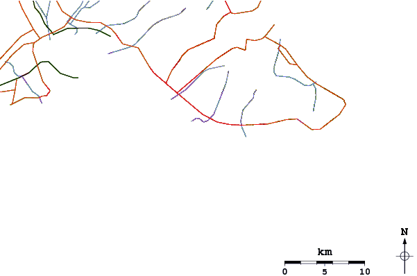 Roads and rivers around Publics