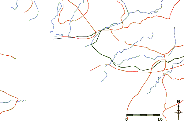 Roads and rivers around Puerto Caldera - El Hoyo
