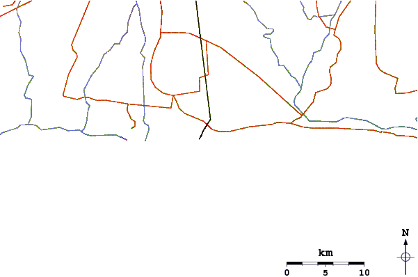 Roads and rivers around Puerto San Jose