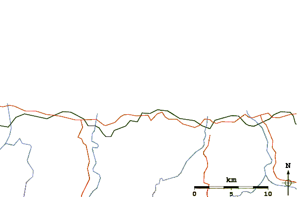 Roads and rivers around Puerto de Vega