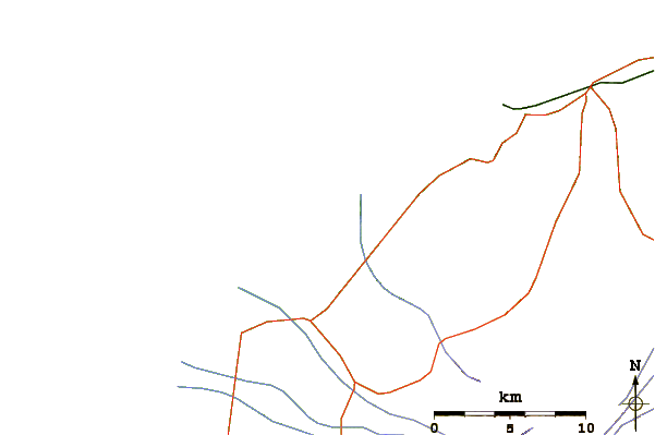 Roads and rivers around Punihos
