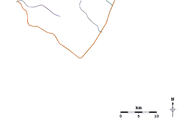 Roads and rivers around Punta Abreojos