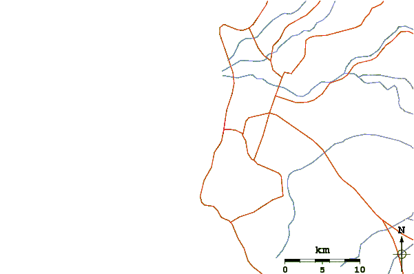 Roads and rivers around Punta Arena