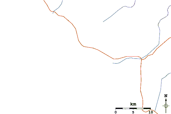 Roads and rivers around Punta Blanca (Seven Sisters)
