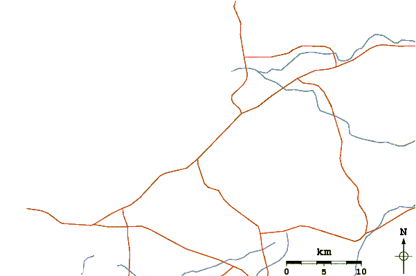 Roads and rivers around Punta Blanca