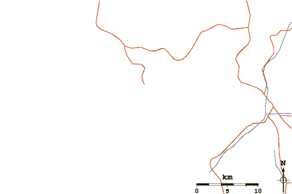 Roads and rivers around Punta Cabras